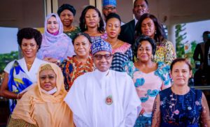 HOW WOMEN CAN CONTRIBUTE TO A PEACEFUL SOCIETY, BY PRESIDENT BUHARI TO AFRICAN FIRST LADIES
