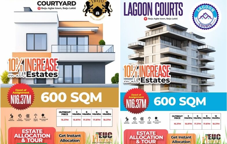 TURN YOUR SAVINGS INTO SOLID ASSETS: IBEJU ROYAL COURTYARD & LAGOON COURT GET YOU COVERED.