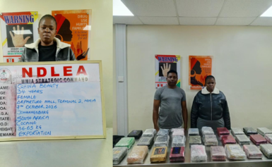 South African woman, US-based grandma arrested with large cocaine, loud shipments